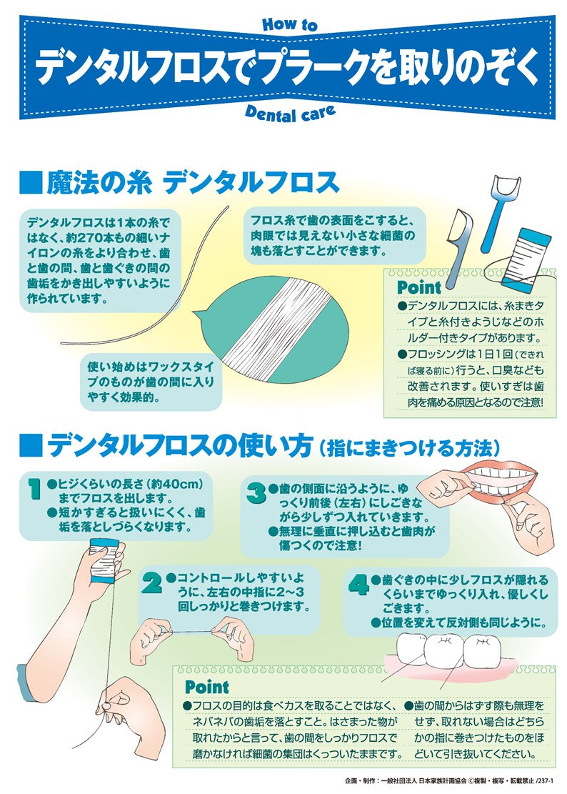 デンタルフロスでプラークを取りのぞく – JFPA®オンラインショップ