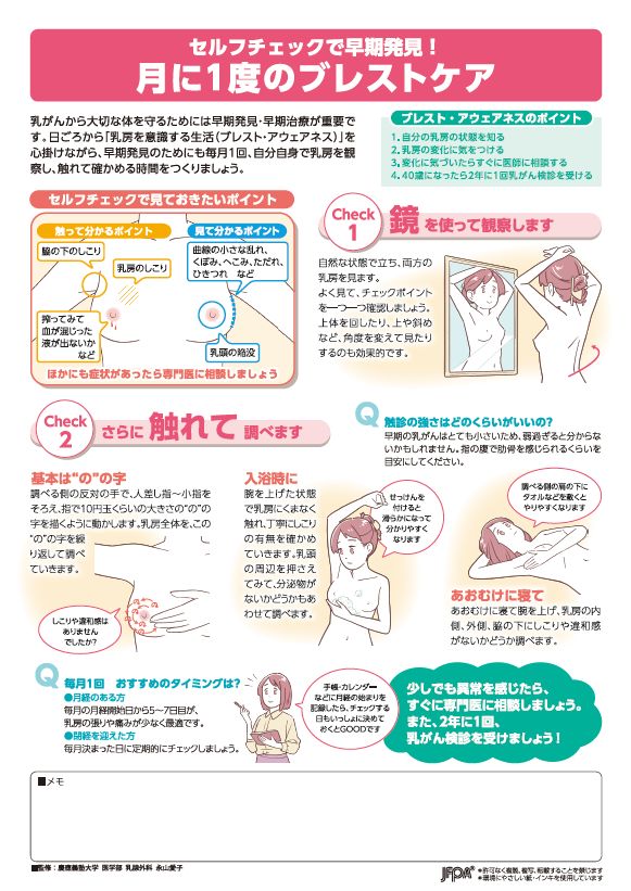 セルフチェックで早期発見！ 月に1度のブレストケア – JFPA®オンライン