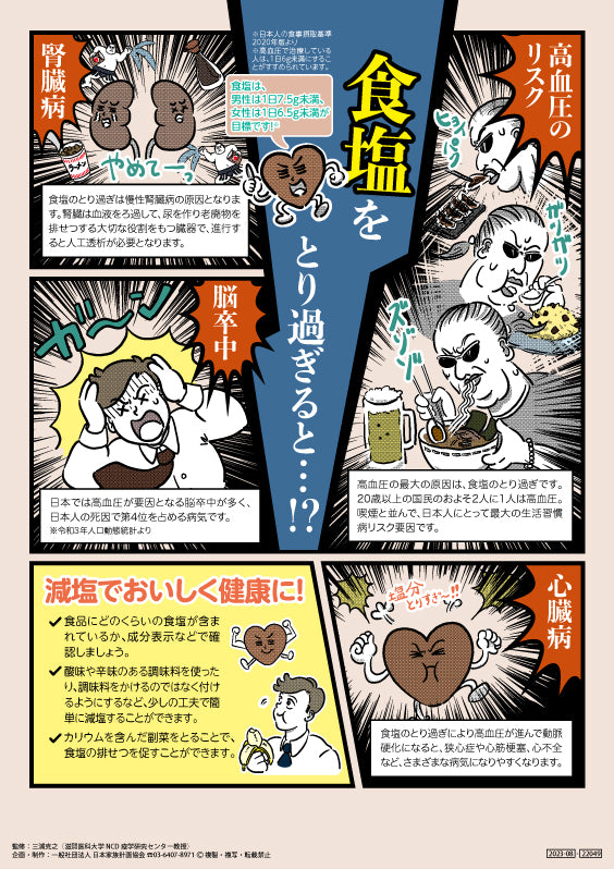 塩分過多。ページ 食塩をとり過ぎると…！？文字多ver – JFPA®オンラインショップ