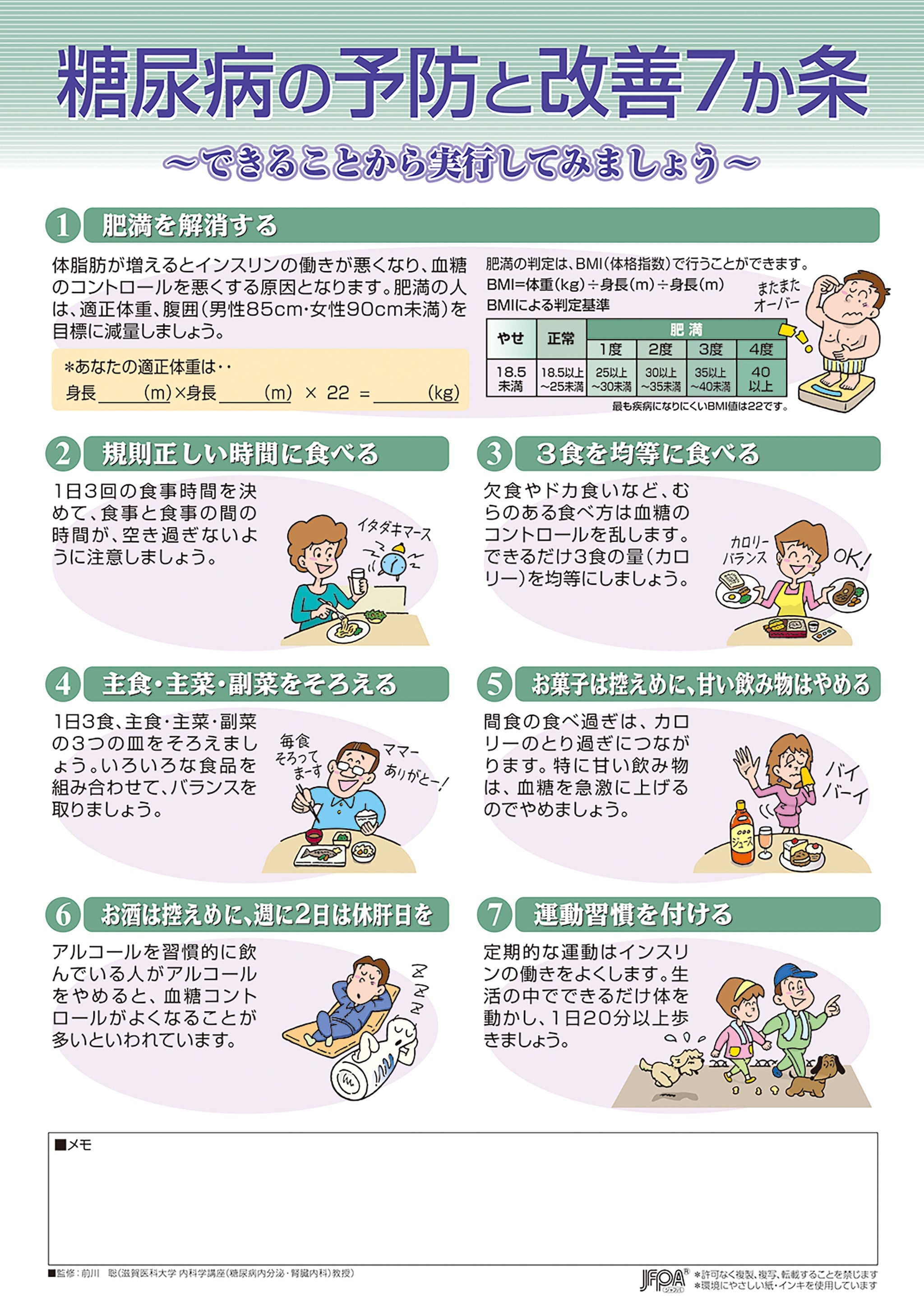 糖尿病の予防と改善 7か条 – JFPA®オンラインショップ