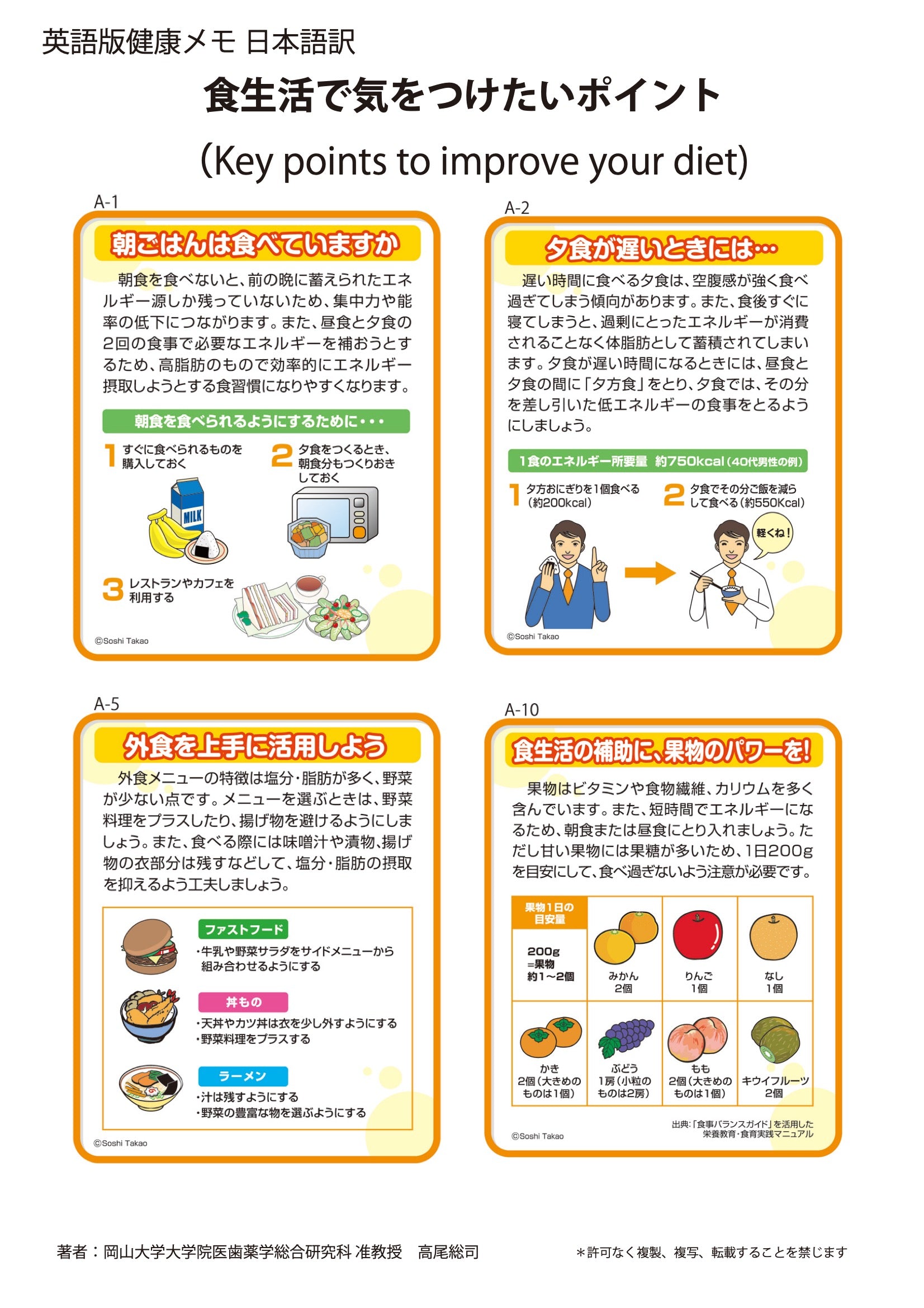 英語版】食生活で気をつけたいポイント – JFPA®オンラインショップ